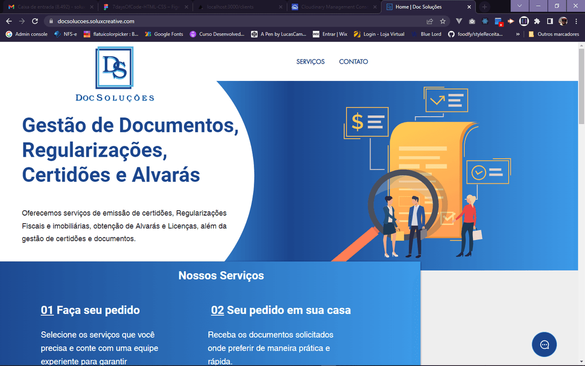 Imagem do site da Doc Soluções criada pela Solux Creative