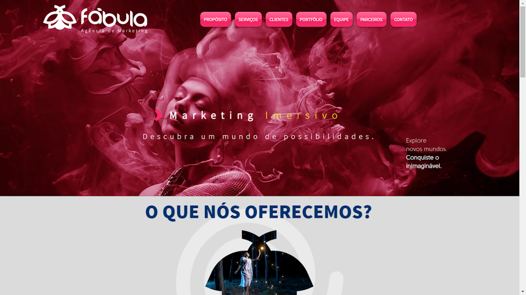 Imagem do site da Agencia Somos a Fabula criada pela Solux Creative
